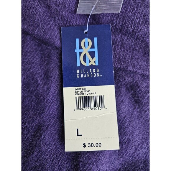 Vtg Hillard & Hanson L Purple Angora Blend Knit Sweater Cowl Neck 90S Y2K NWT - Picture 4 of 10